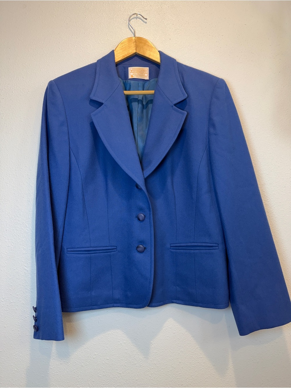 Pendleton Cobalt Blue Tailored Blazer 100% Wool Size 12 Woman’s